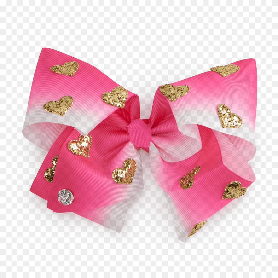 Jojo Siwa Large Cheer Hair Bow Pink Ombre Gold Hearts Jojo Siwa Bow, Accessories, Formal Wear, Tie, Bow Tie Png