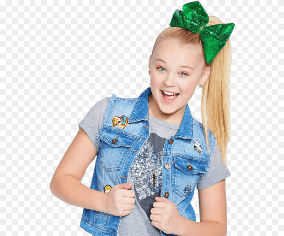 Jojo Siwa With Green Bow In Hair Jojo Siwa, Accessories, Pants, Vest, Clothing Free Png
