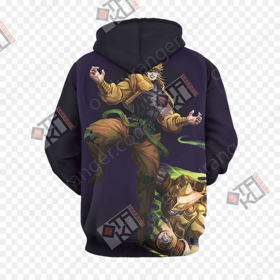 Jojos Bizarre Adventure Dio Brando And The World 3d, Clothing, Hoodie, Knitwear, Sweater Free Png