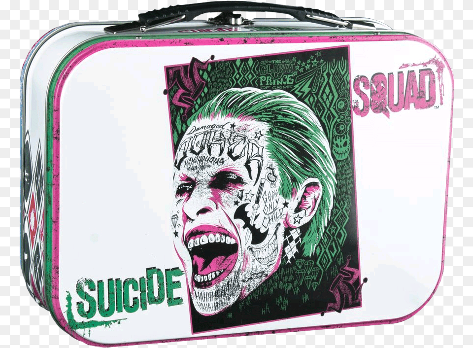 Joker And Harley Metal Lunchbox Joker Tattoo Design Face, Adult, Female, Person, Woman Free Png