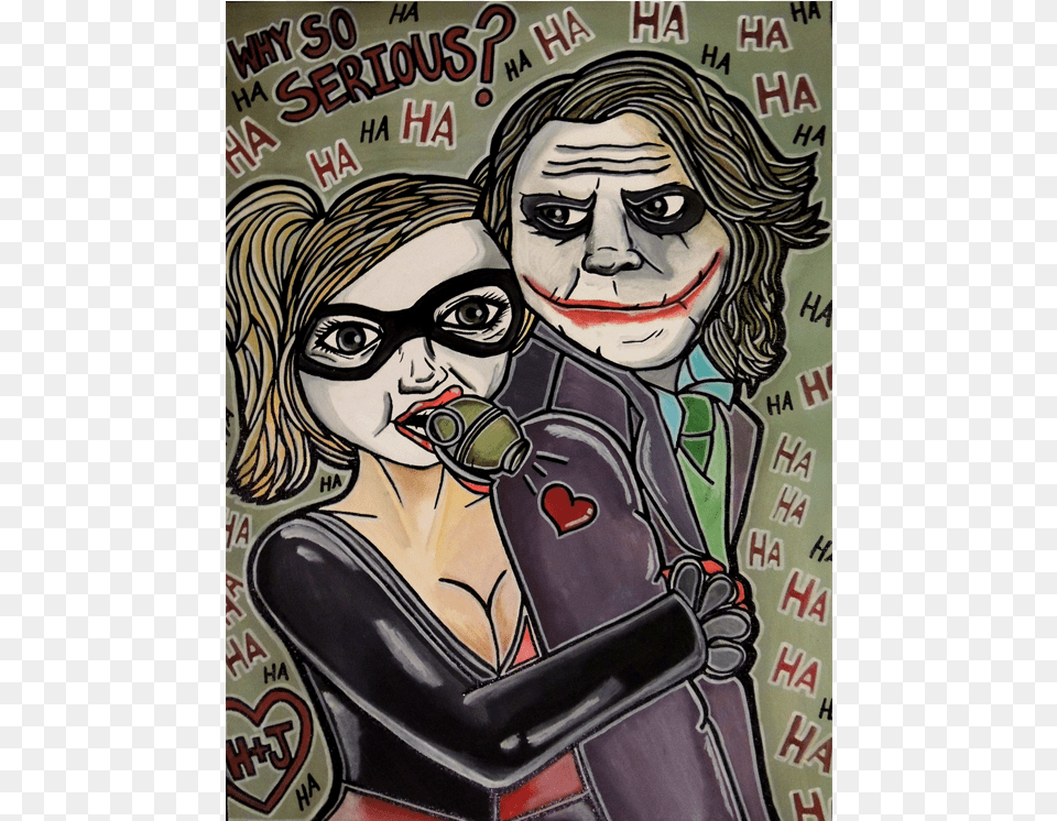 Joker And Harley Original Acrylic Painting 18quot X 24quot Joker, Art, Modern Art, Woman, Adult Free Transparent Png