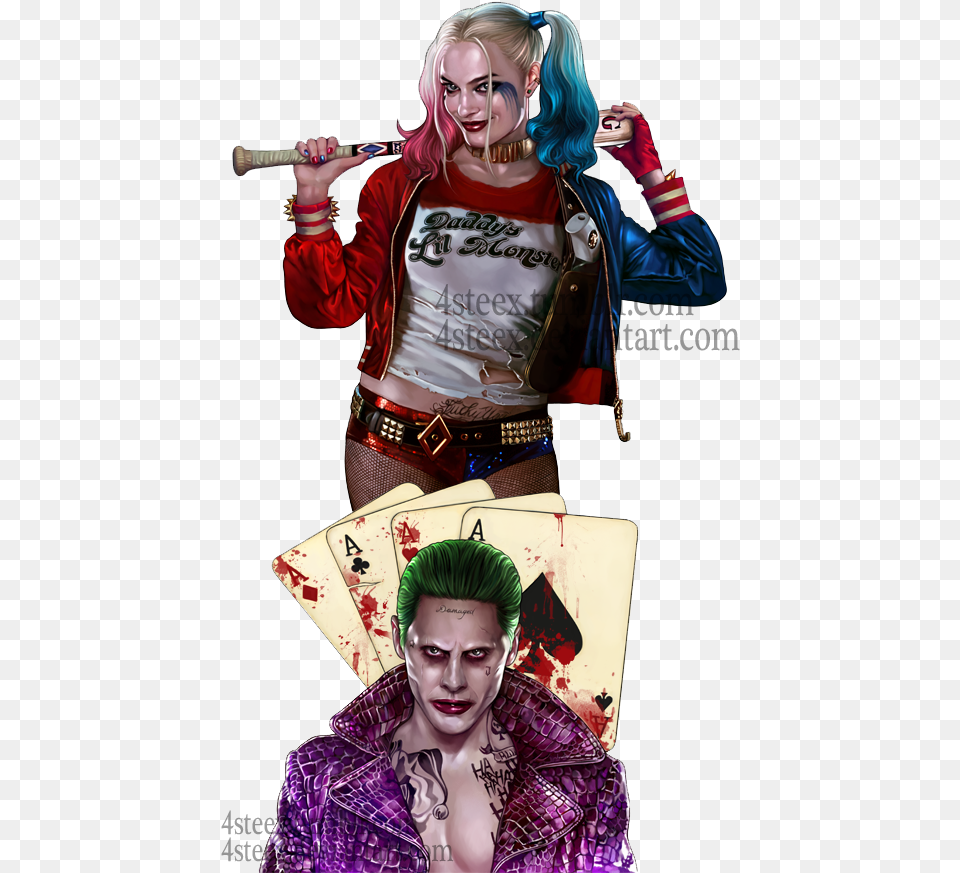 Joker And Harley Quinn Tatoo, Adult, Person, Woman, Female Free Png