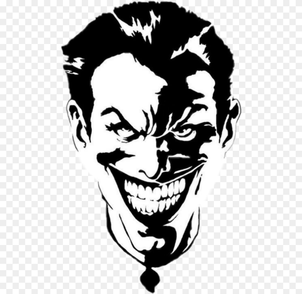 Joker Batman Batmanarkhamknight Jokerface Joker Black And White, Stencil, Adult, Male, Man Free Transparent Png