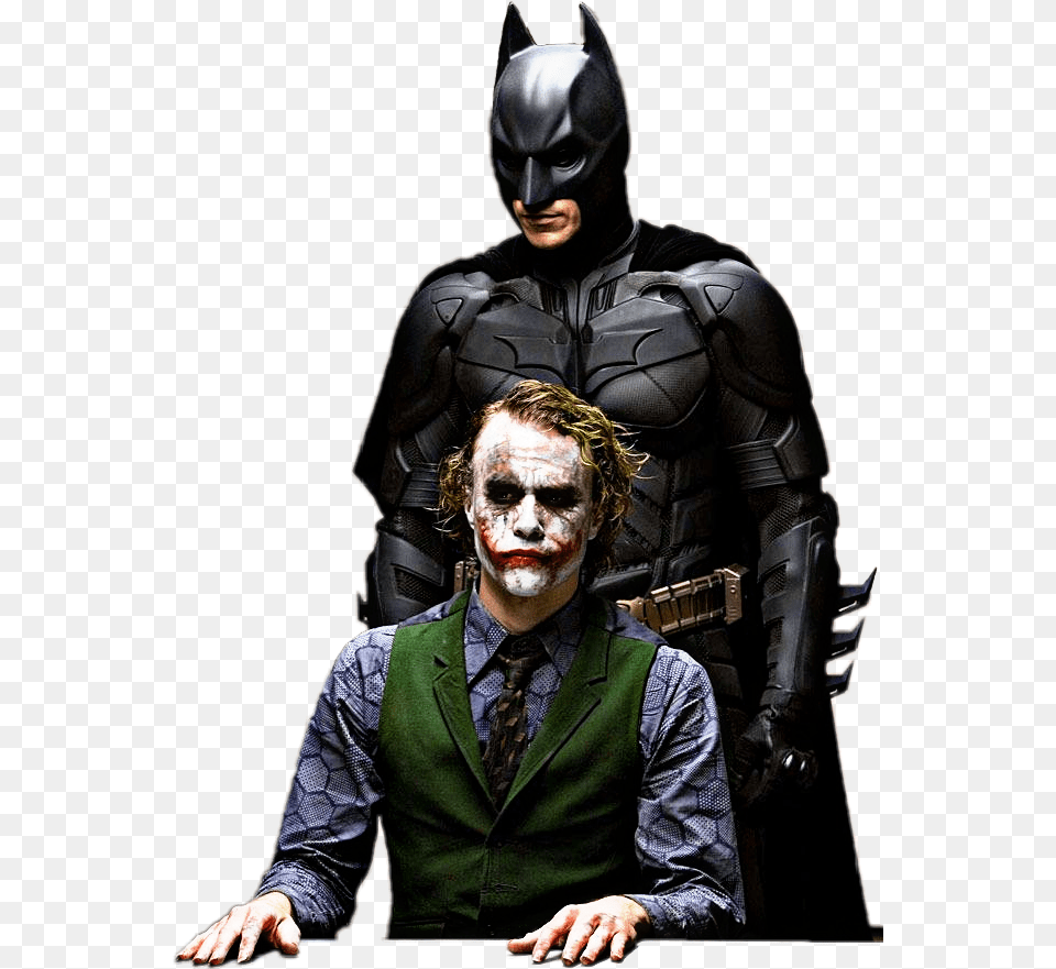 Joker Batman Heathledger Heath Ledger Joker And Batman, Clothing, Costume, Person, Man Free Png