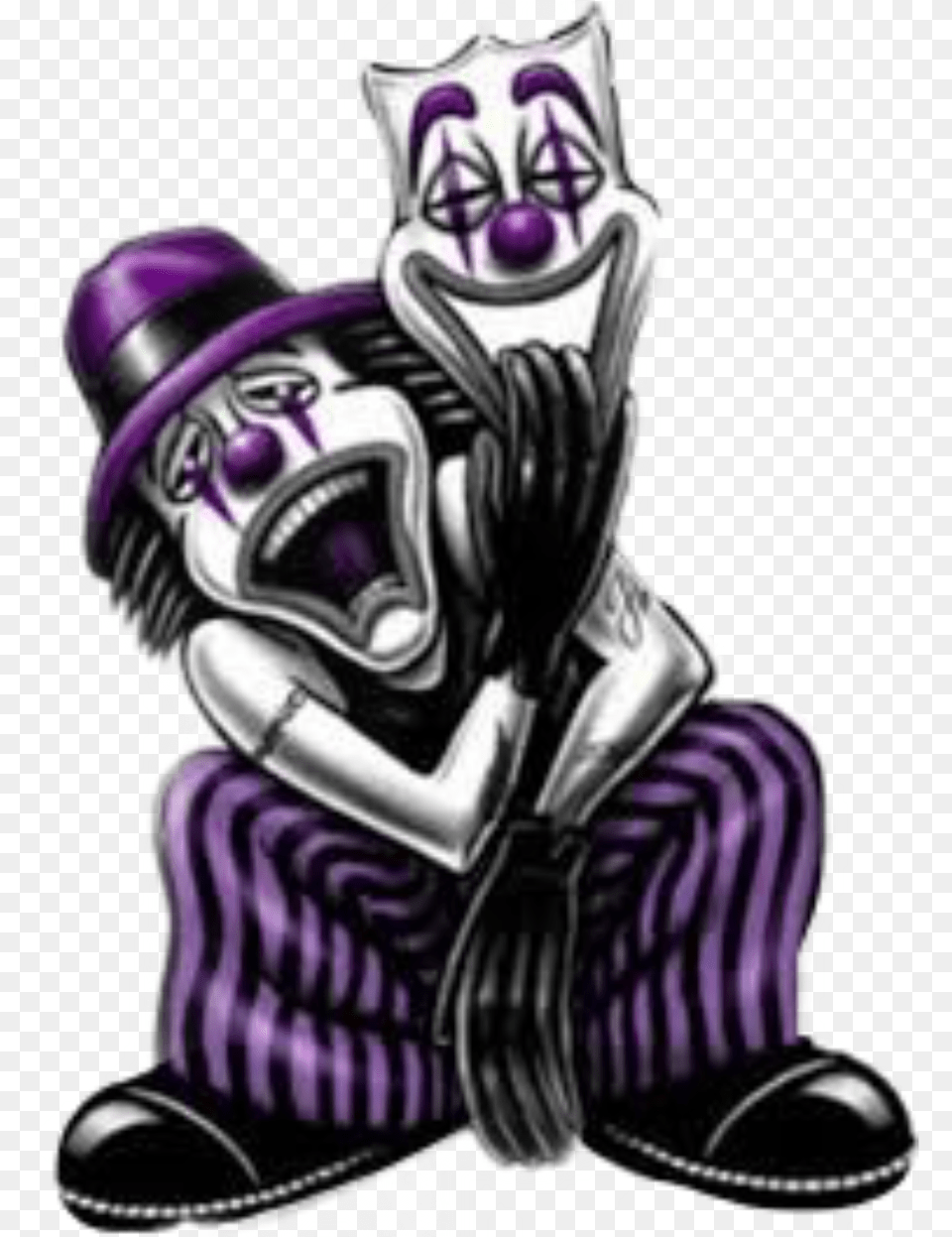 Joker Clown Purple Goth Mask Clowncore Metal Clown Homies 2 Face, Performer, Person, Smoke Pipe Free Png Download