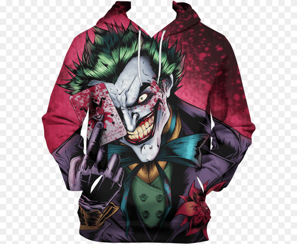 Joker Comic Pullover Hoodie Joker, Sweatshirt, Sweater, Knitwear, Clothing Free Transparent Png