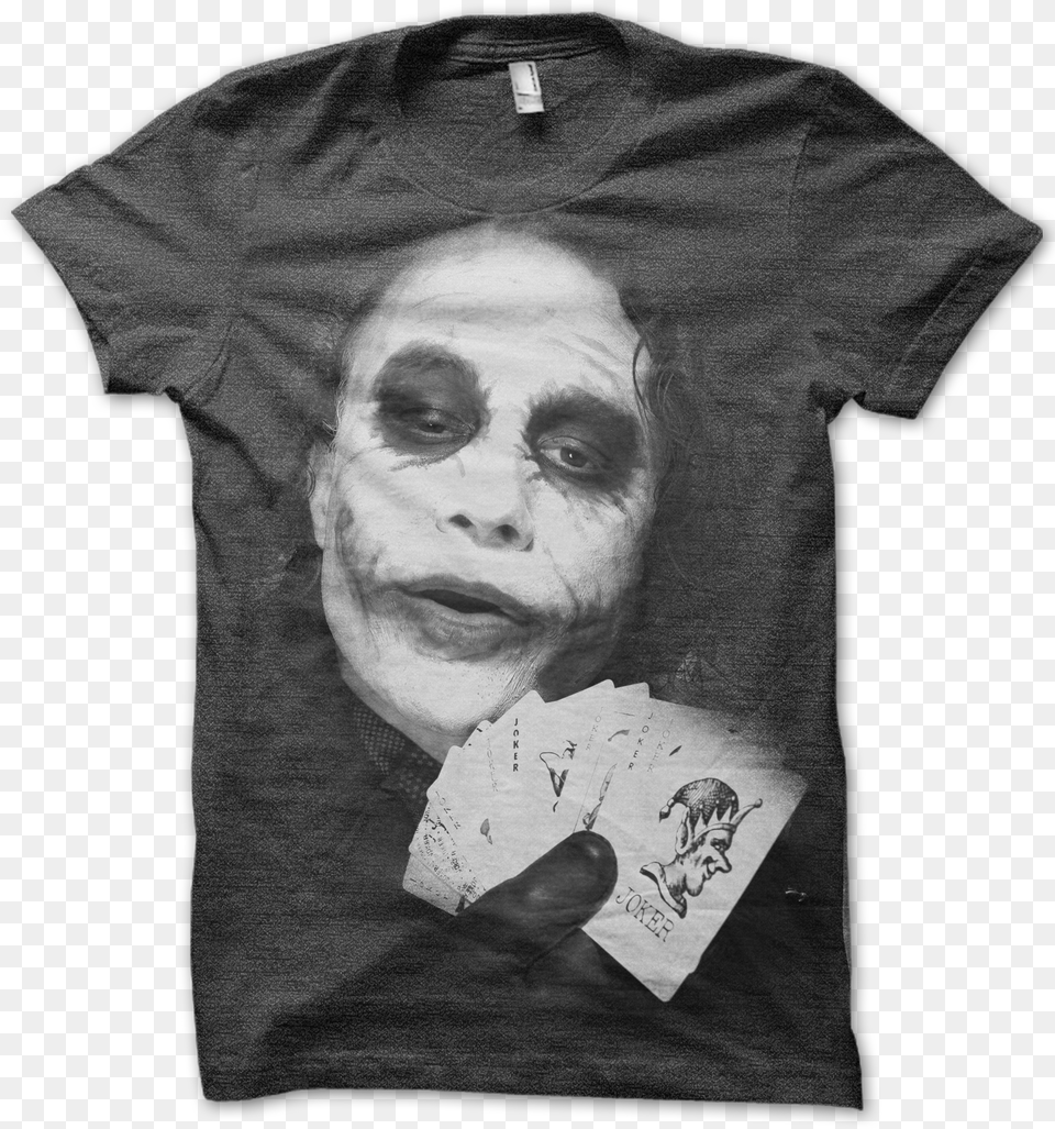 Joker Face T Shirt Joker Heath Ledger Bu0026w Full Netflix And Chill T Shirt, T-shirt, Clothing, Person, Man Free Transparent Png