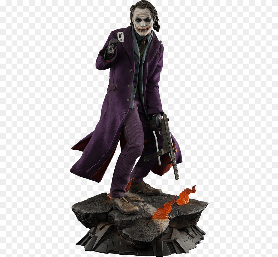 Joker Figure Heath Ledger, Clothing, Coat, Weapon, Firearm Png