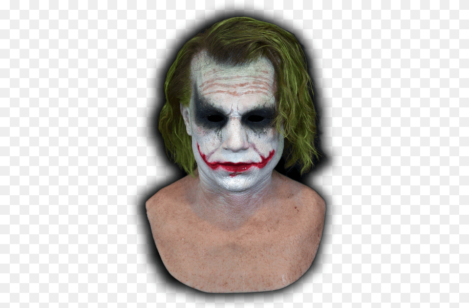 Joker Front New Heath Ledger Joker Mask, Adult, Face, Female, Head Png Image