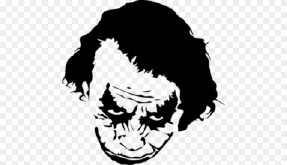 Joker Harley Quinn Stencil Art Joker Decal, Gray Png Image