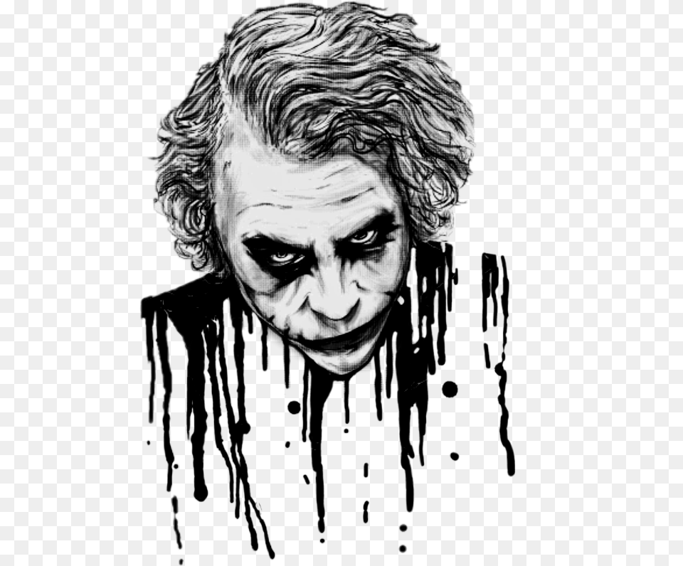 Joker Heathledger Heathledgerjoker Double Exposure Joker, Portrait, Art, Drawing, Face Png