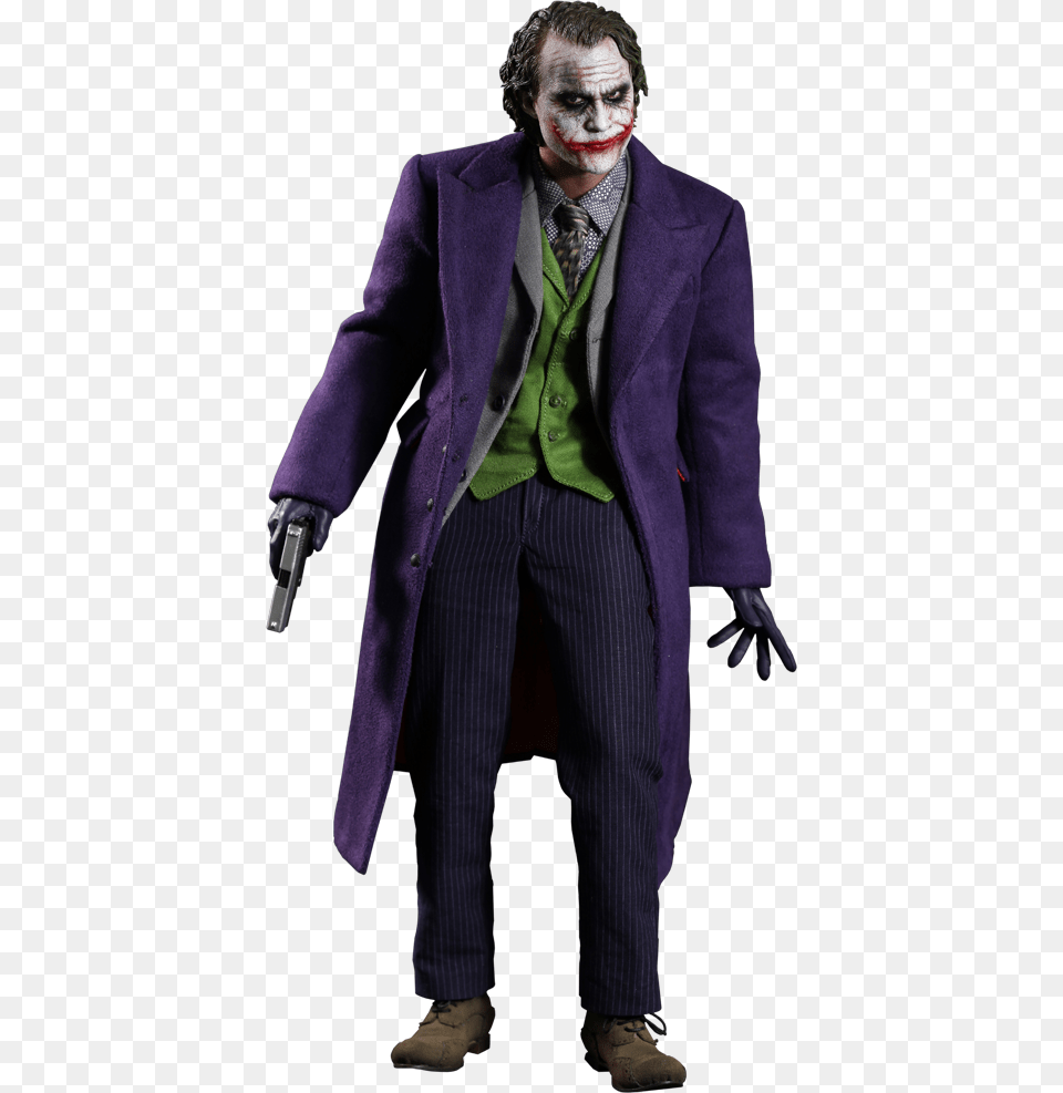 Joker Image With Joker Dark Knight Costume, Clothing, Coat, Male, Adult Free Png Download