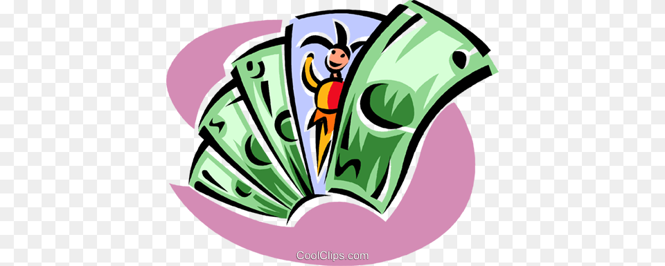 Joker In A Handful Of Money Royalty Vector Clip Art, Clothing, Hardhat, Helmet, Logo Free Png