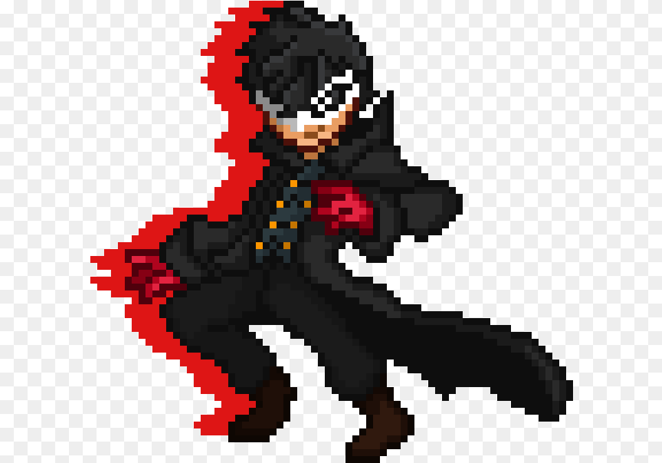 Joker Persona 5 Pixel Art, Person, Ninja, Clothing, Hood Free Png