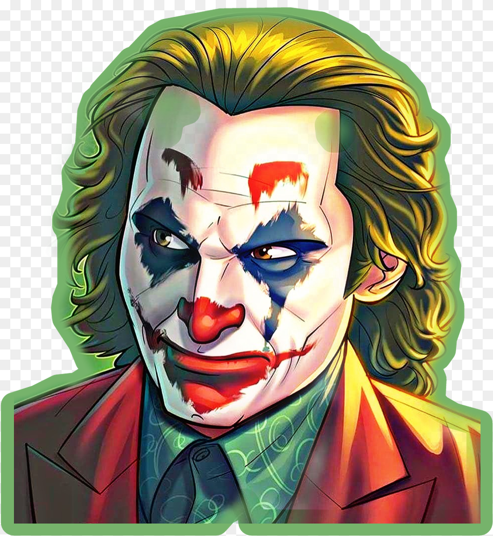 Joker Sticker Artjoker Fan Art Joaquin Phoenix Joker Artwork, Adult, Portrait, Photography, Person Free Transparent Png