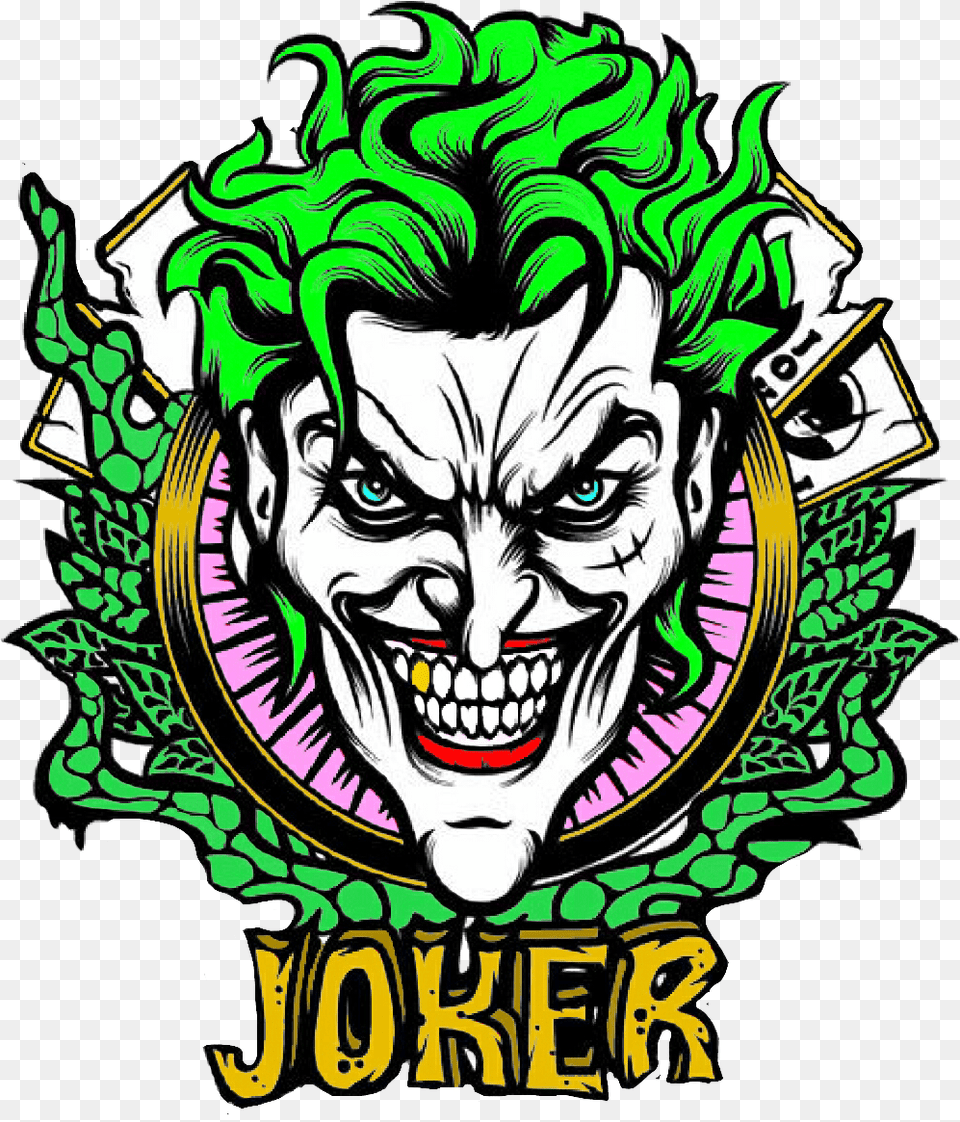 Joker Sticker Clipart Download Joker Decal, Green, Logo, Person, Face Png Image
