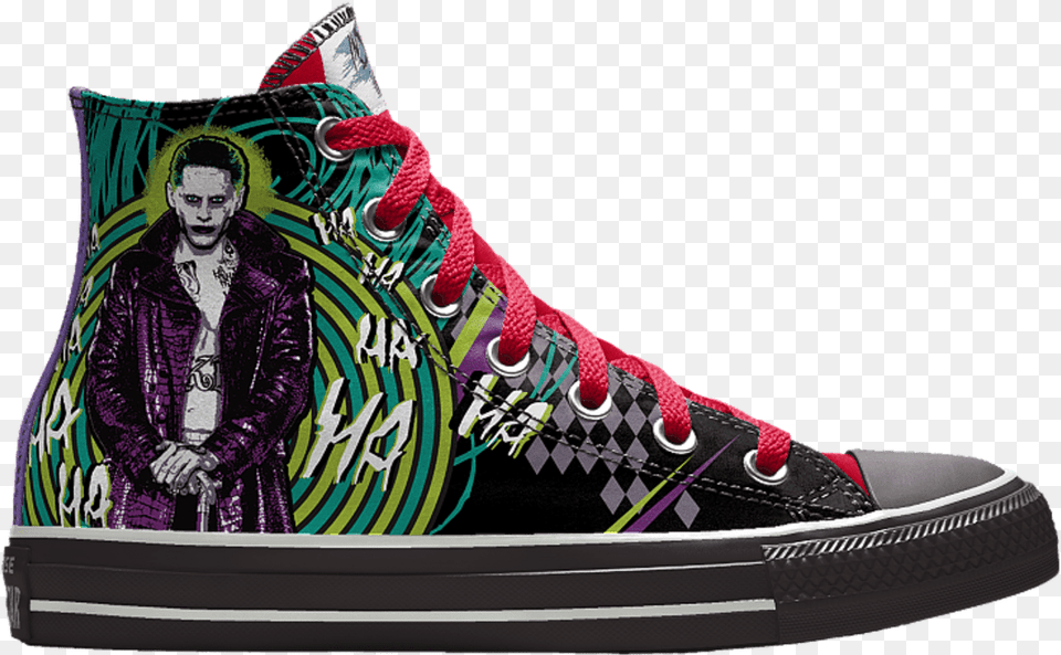 Joker Suicide Squad Converse, Sneaker, Clothing, Shoe, Footwear Png Image
