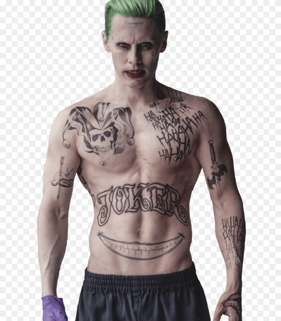 Joker Suicide Squad Joker Tattoos, Person, Skin, Tattoo, Adult Png Image