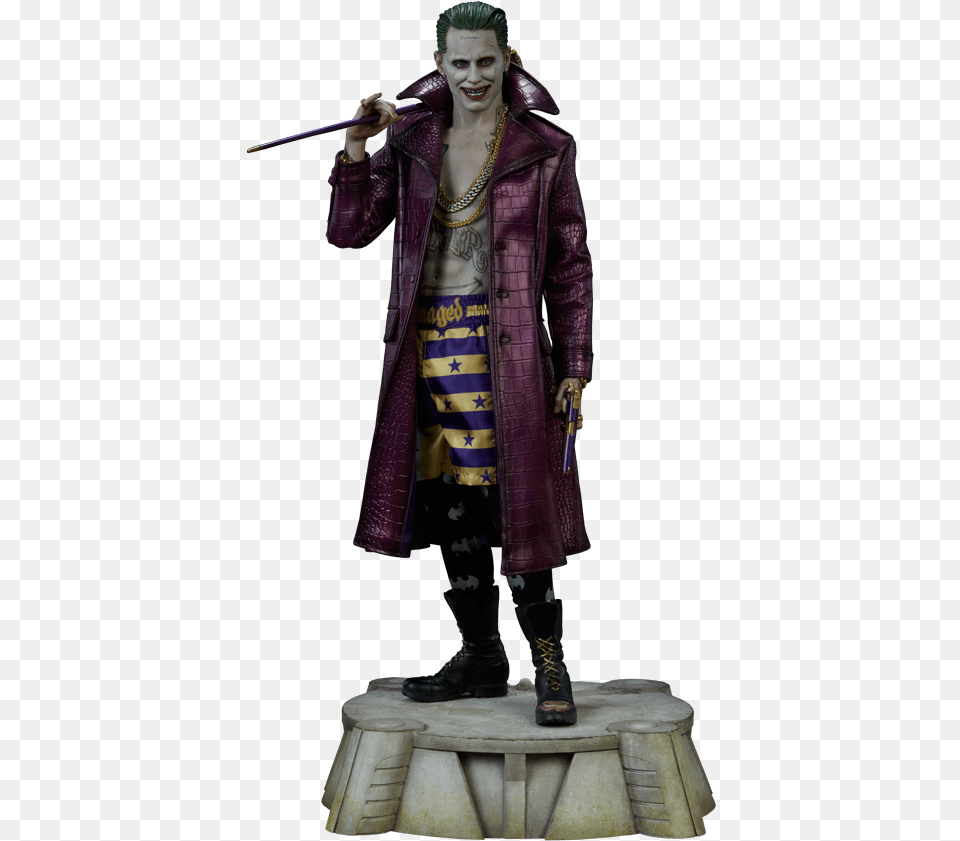 Joker Suicide Squad Statue, Clothing, Coat, Overcoat, Adult Free Png