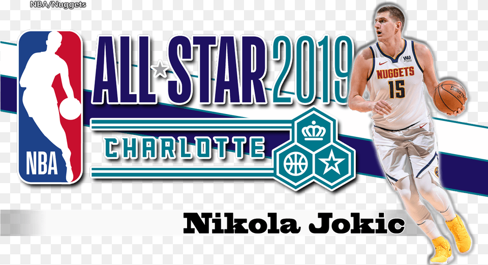 Jokic Will Play For Team Giannis At All Star Game Nba All Star 2019 Charlotte Logo, Adult, Person, Man, Male Png