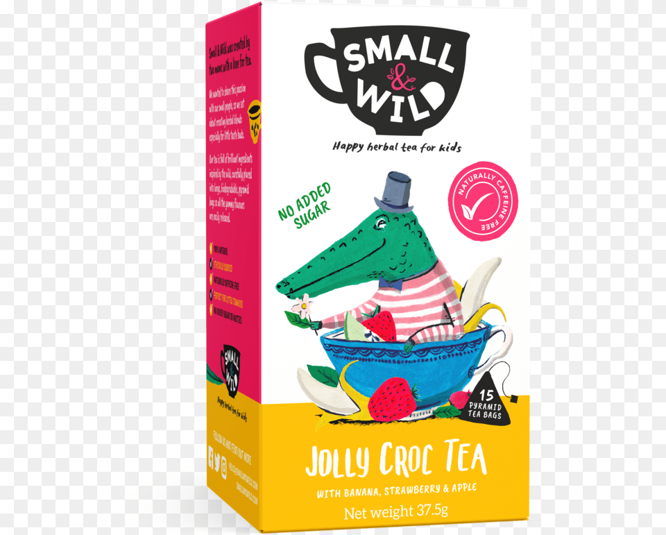 Jolly Croc Tea With Banana Strawberry U0026 Apple U2014 Small Wild Small And Wild Tea, Advertisement, Herbal, Herbs, Plant Free Png