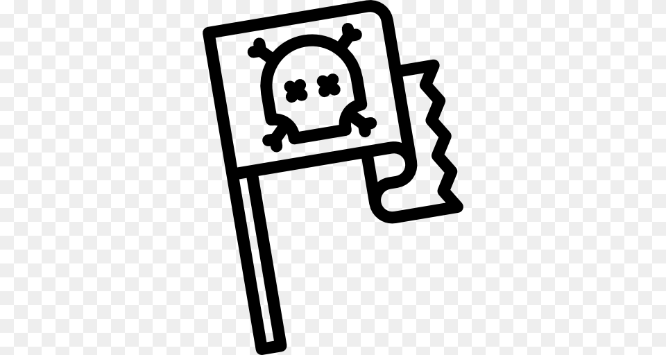 Jolly Roger Flag Clipart Sign, Gray Png Image