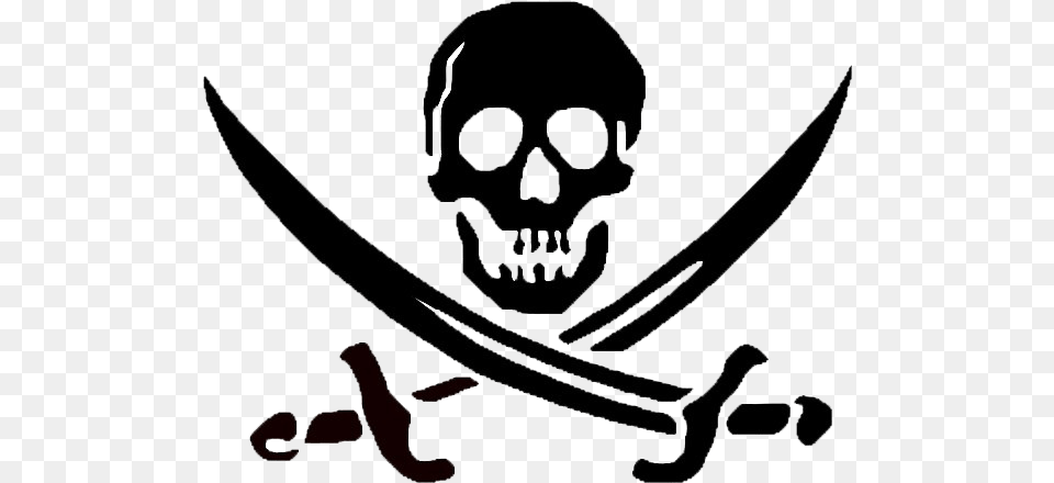 Jolly Roger Transparent Picture Skull And Crossbones Pumpkin Carving Stencils, Sword, Weapon, Person, Pirate Png Image