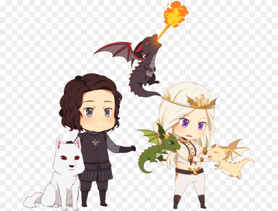 Jon Snow Ghost Daenerys Targaryen Viserion Rhaegal And Game Of Thrones Cute, Publication, Book, Comics, Baby Png