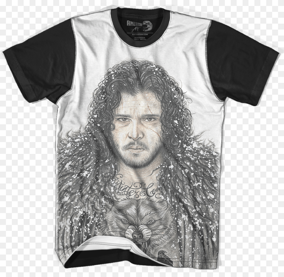 Jon Snow Inked Aldo Raine Apache T Shirt, T-shirt, Clothing, Person, Man Free Png