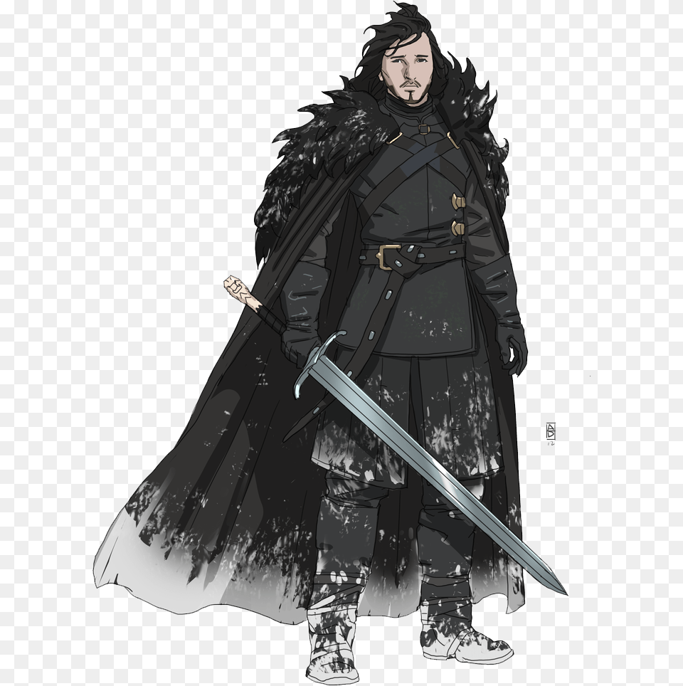 Jon Snow Picture Jon Snow, Weapon, Sword, Clothing, Coat Free Png Download