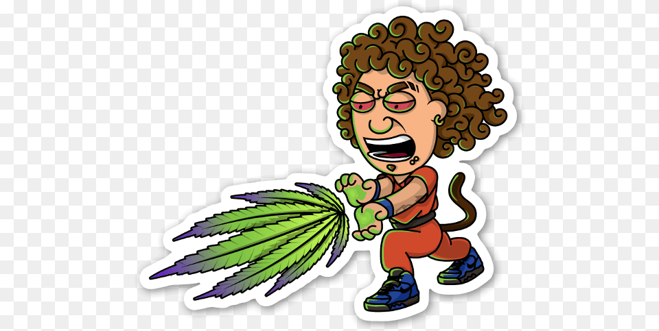 Jon Z Og Kamehameha Sticker Sticker De Anuel Aa, Plant, Leaf, Weed, Face Free Png
