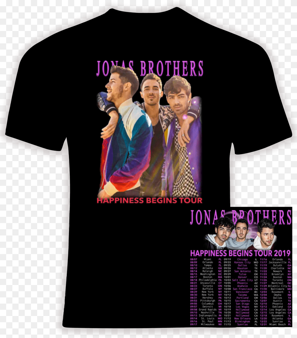 Jonas Brothers 2019 Happiness Begins Concert Tour Imagine Dragons Smoke And Mirrors Art, T-shirt, Advertisement, Clothing, Shirt Free Transparent Png