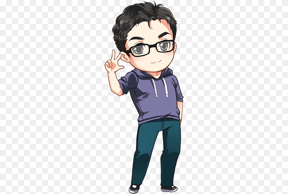 Jord Chibi Anime Boy Glasses, Publication, Baby, Book, Person Png Image