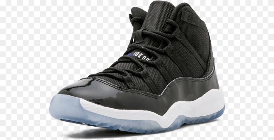 Jordan 11 Retro Bp 2016 Space Jam Blackconcord White Running Shoe, Clothing, Footwear, Sneaker, Running Shoe Free Transparent Png