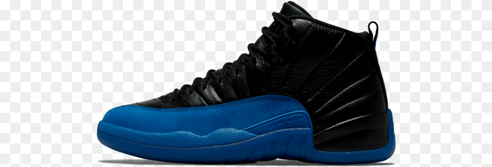Jordan 12 Black And Blue, Clothing, Footwear, Shoe, Sneaker Png Image