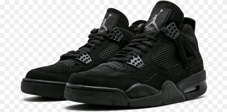 Jordan 4 Black Cat 2020, Clothing, Footwear, Shoe, Sneaker Free Transparent Png