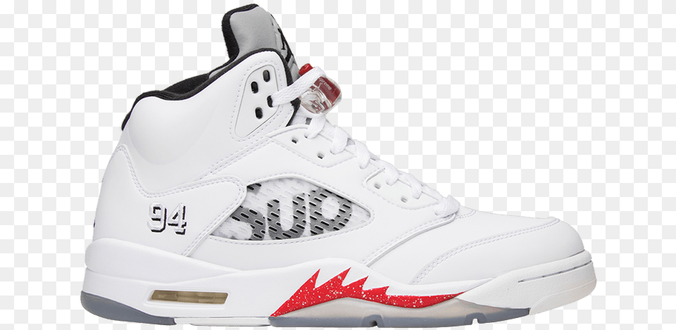 Jordan 5 Retro Supreme, Clothing, Footwear, Shoe, Sneaker Free Transparent Png
