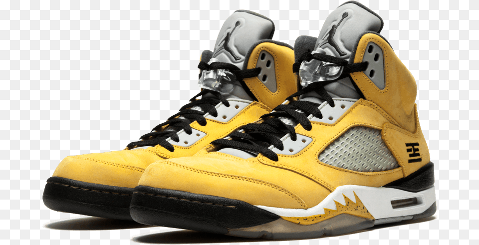 Jordan 5 Yellow Shoes, Clothing, Footwear, Shoe, Sneaker Free Png