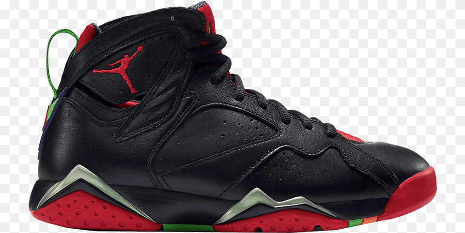 Jordan 7 Negro Con Rojo, Clothing, Footwear, Shoe, Sneaker Png Image