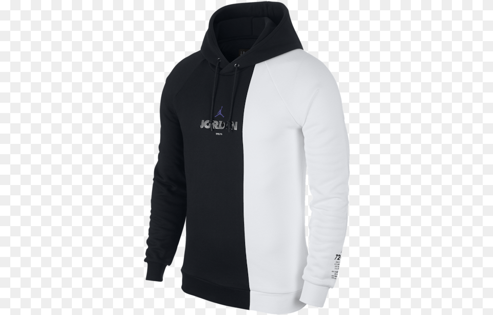 Jordan Black And White Hoodie, Clothing, Fleece, Knitwear, Sweater Free Png