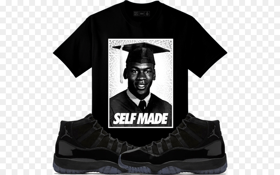 Jordan Cap And Gown T Shirt Download Michael Jordan High School, T-shirt, Clothing, Footwear, Shoe Free Png