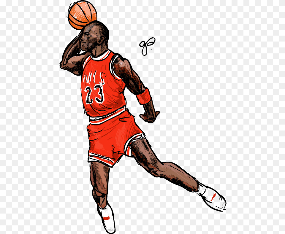 Jordan Cartoon Clipart Basketball Drawing Transparent Drawings Of Michael Jordan, Adult, Male, Man, Person Png