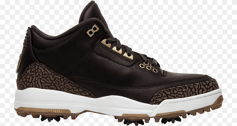 Jordan Golf Shoes Jordan 3 Brown, Clothing, Footwear, Shoe, Sneaker Free Transparent Png