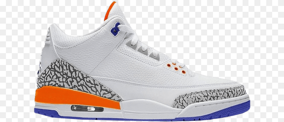 Jordan Retro 3 White Orange, Clothing, Footwear, Shoe, Sneaker Free Png Download