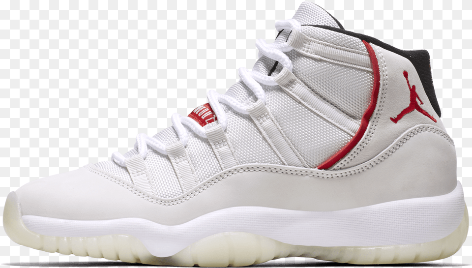 Jordans Retro 11 White Red, Clothing, Footwear, Shoe, Sneaker Png