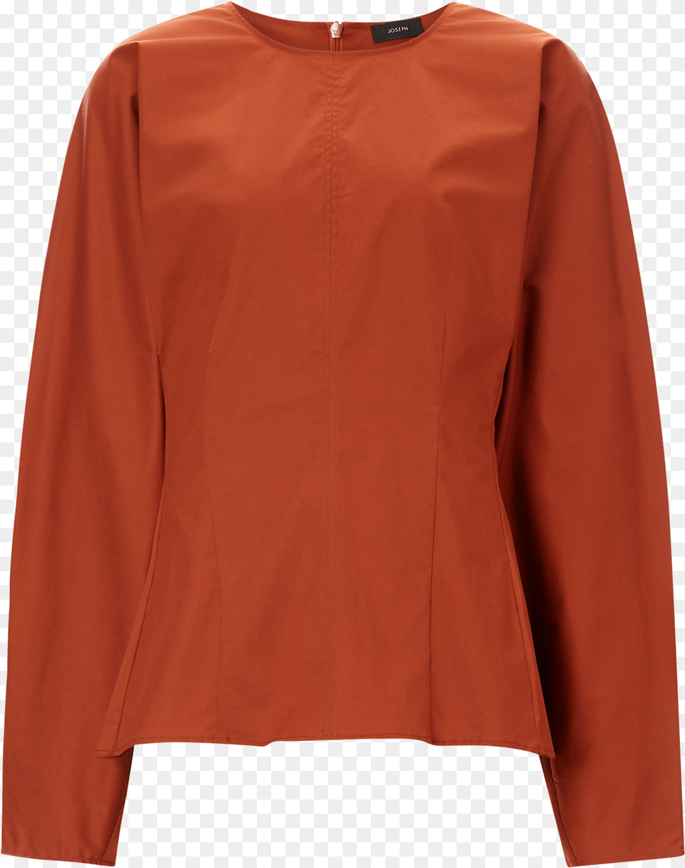 Joseph Cass Cotton Stretch Blouse In Tan Blouse, Clothing, Coat, Long Sleeve, Sleeve Free Png Download