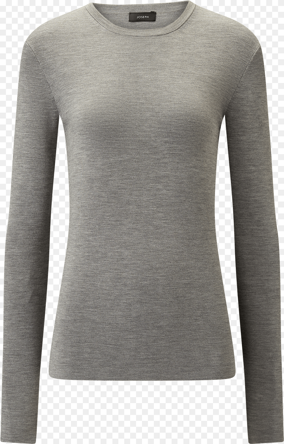 Joseph Silk Stretch Knit In Grey Chine Long Sleeved T Shirt, Clothing, Long Sleeve, Sleeve, Coat Free Png Download