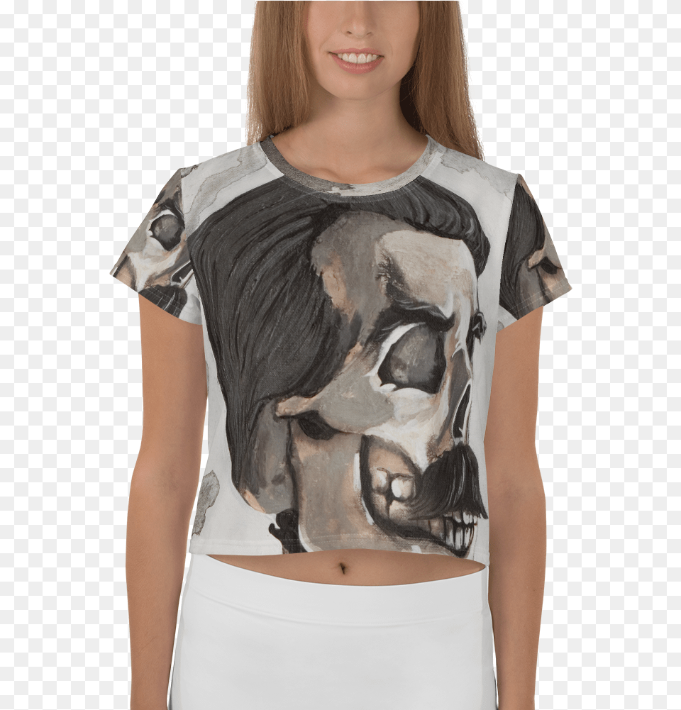 Joseph Stalin Skull The Last Portrait Women39s Crop Girl, Clothing, T-shirt, Adult, Female Free Png