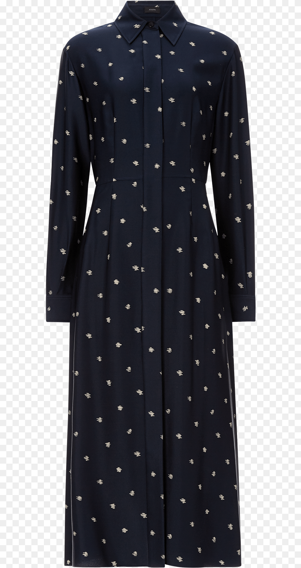 Joseph Turner Scribble Spot Dress In Navy Polka Dot, Clothing, Coat, Long Sleeve, Pattern Free Png Download
