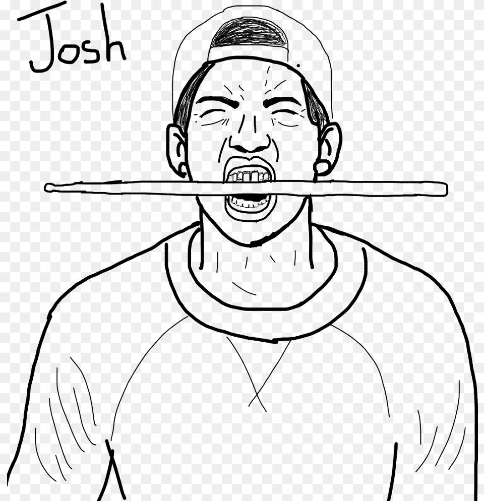 Josh Dun Drummer Hat Red Dang Wow Freetoedjtfreetoe Sketch, Gray Png